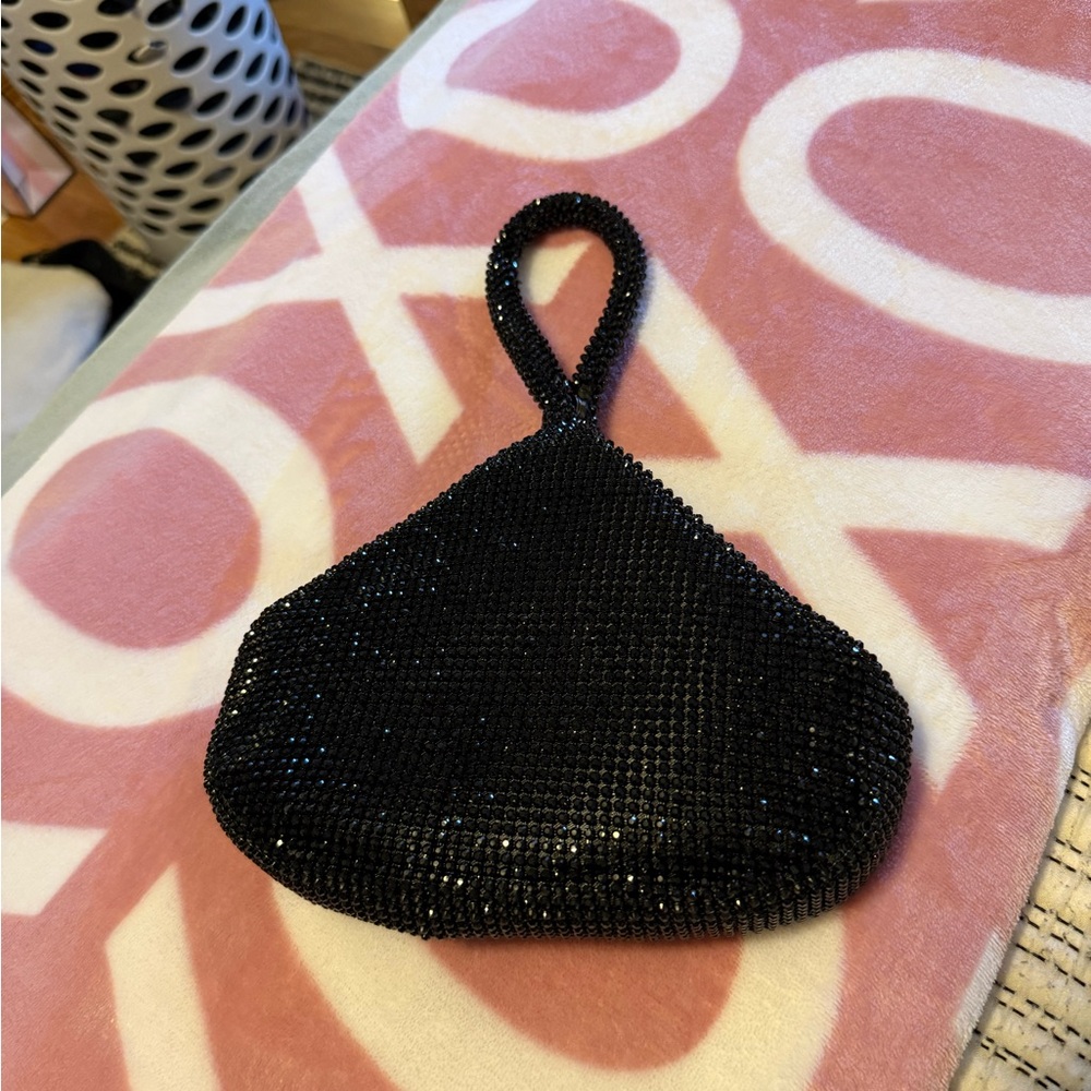 Elegant Black Beaded Evening Bag